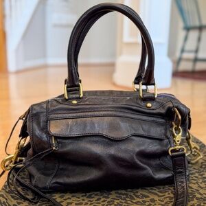Rebecca Minkoff Morning After Bag (M.A.B.) Black Leather Satchel / Handbag✨